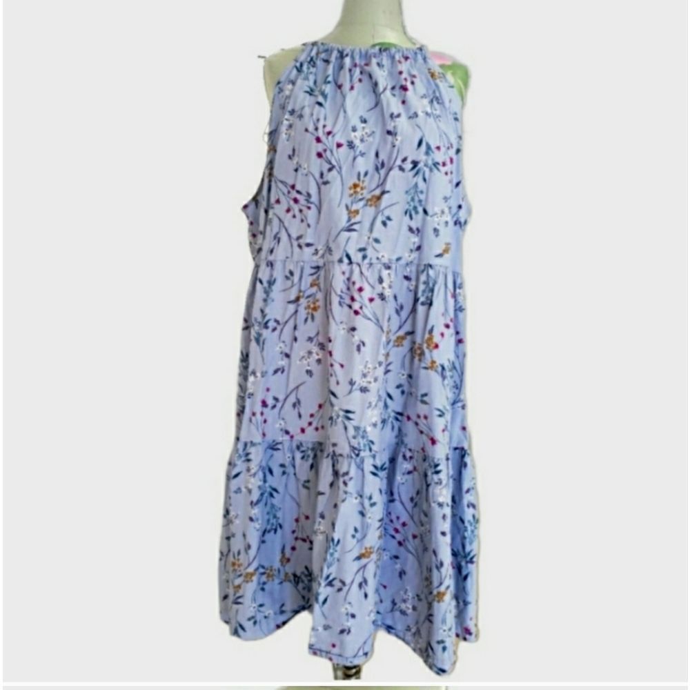 a new day Light Blue Floral Tiered Halter Midi Dress - Picture 6 of 6